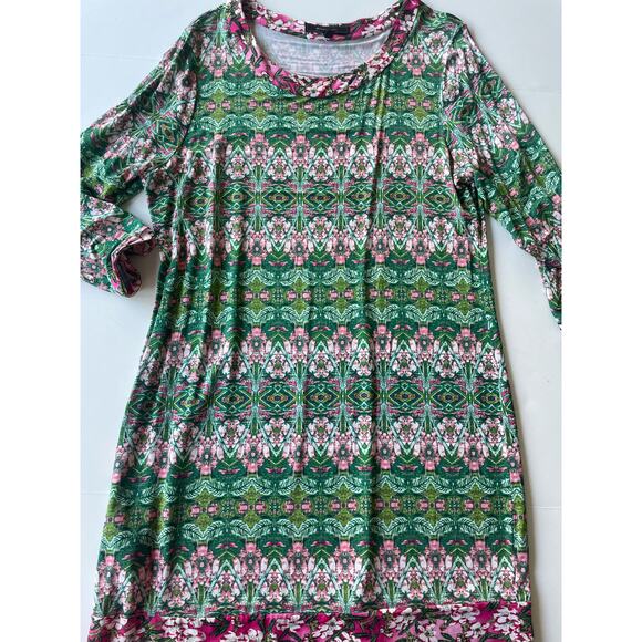 BCBGMAXAZRIA Ania Green Floral Print Dress Size Large - Picture 2 of 5